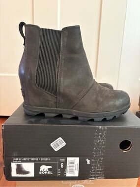 Sorel Black Joan of Arctic Wedge II Chelsea Boot